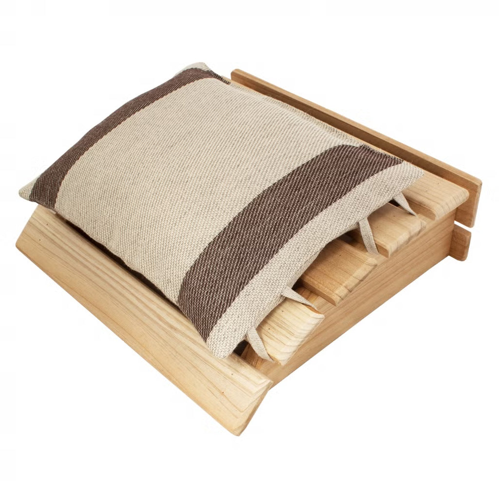 Emendo Wooden Sauna Headrest With Pillow – Brown