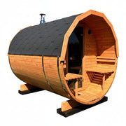 Outdoor Wood Barrel Sauna - 240cm Wide (Best For 4 - 6 People )