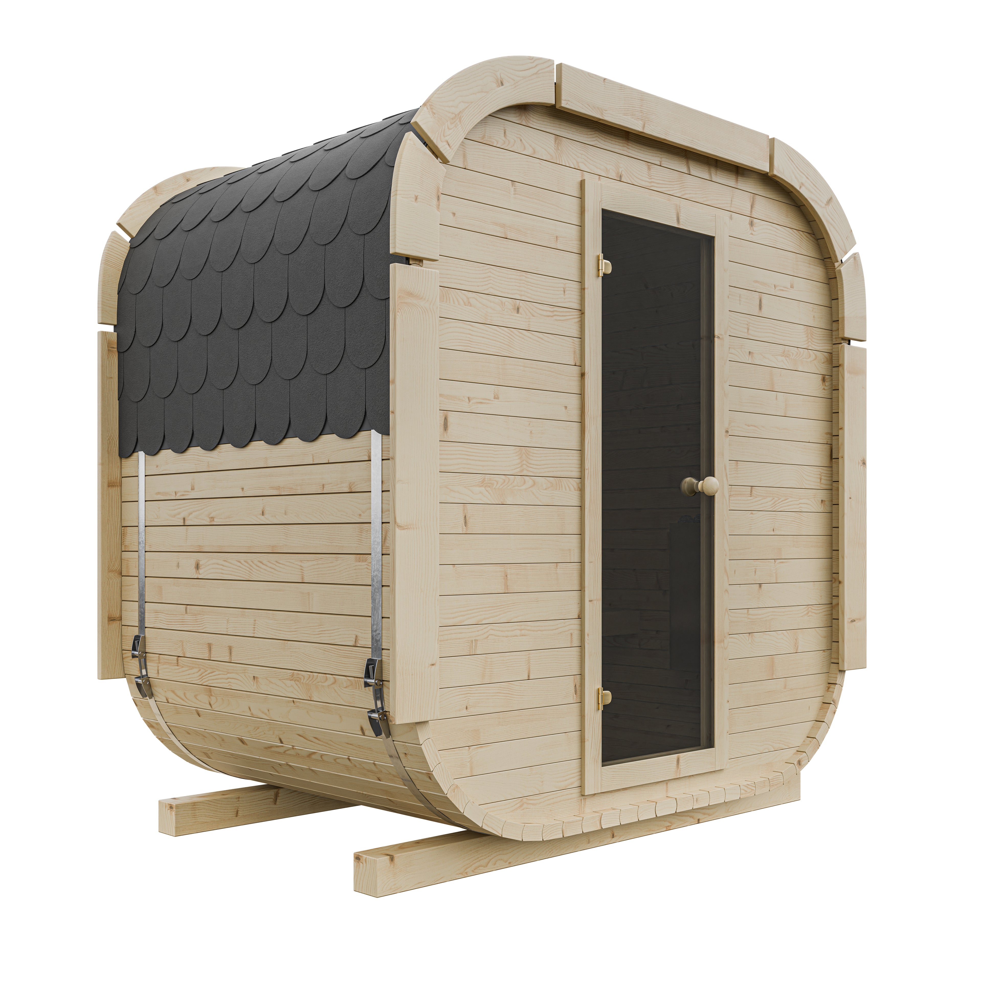 Outdoor Wood Quadro Sauna - 145cm Wide (Best For 2 - 3 People)