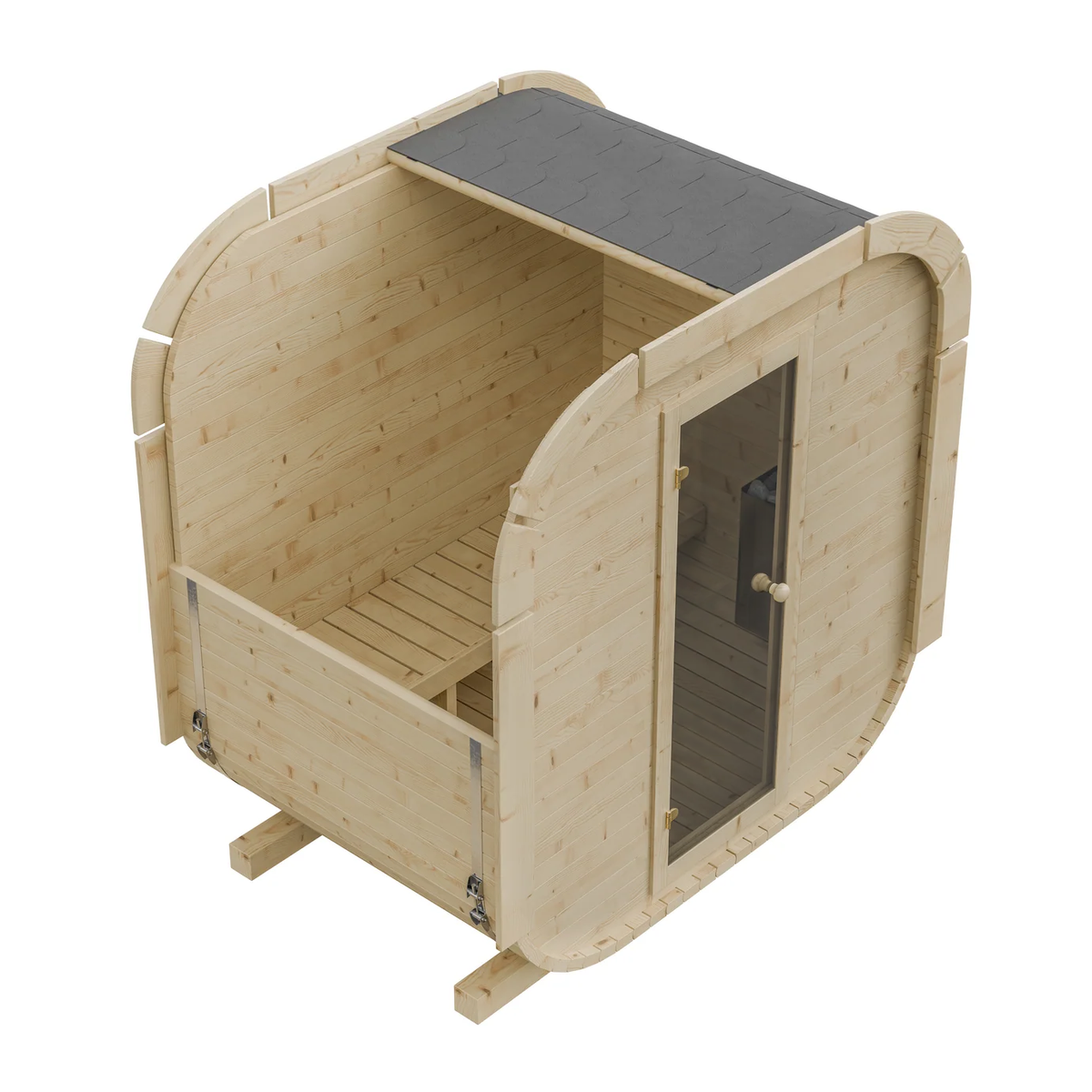 Outdoor Wood Quadro Sauna - 145cm Wide (Best For 2 - 3 People)