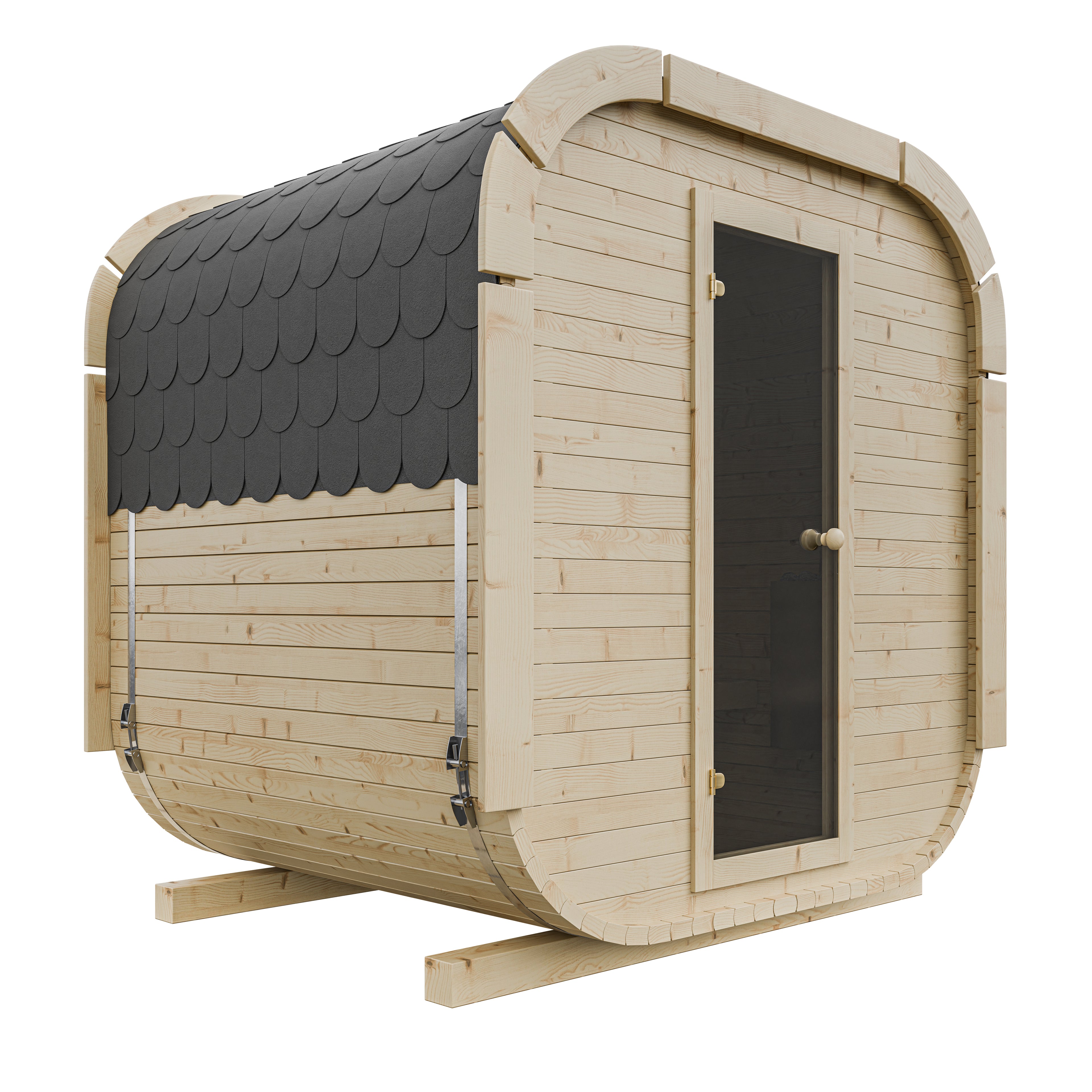 Outdoor Wood Quadro Sauna - 175cm Wide (Best For 2 - 4 People)