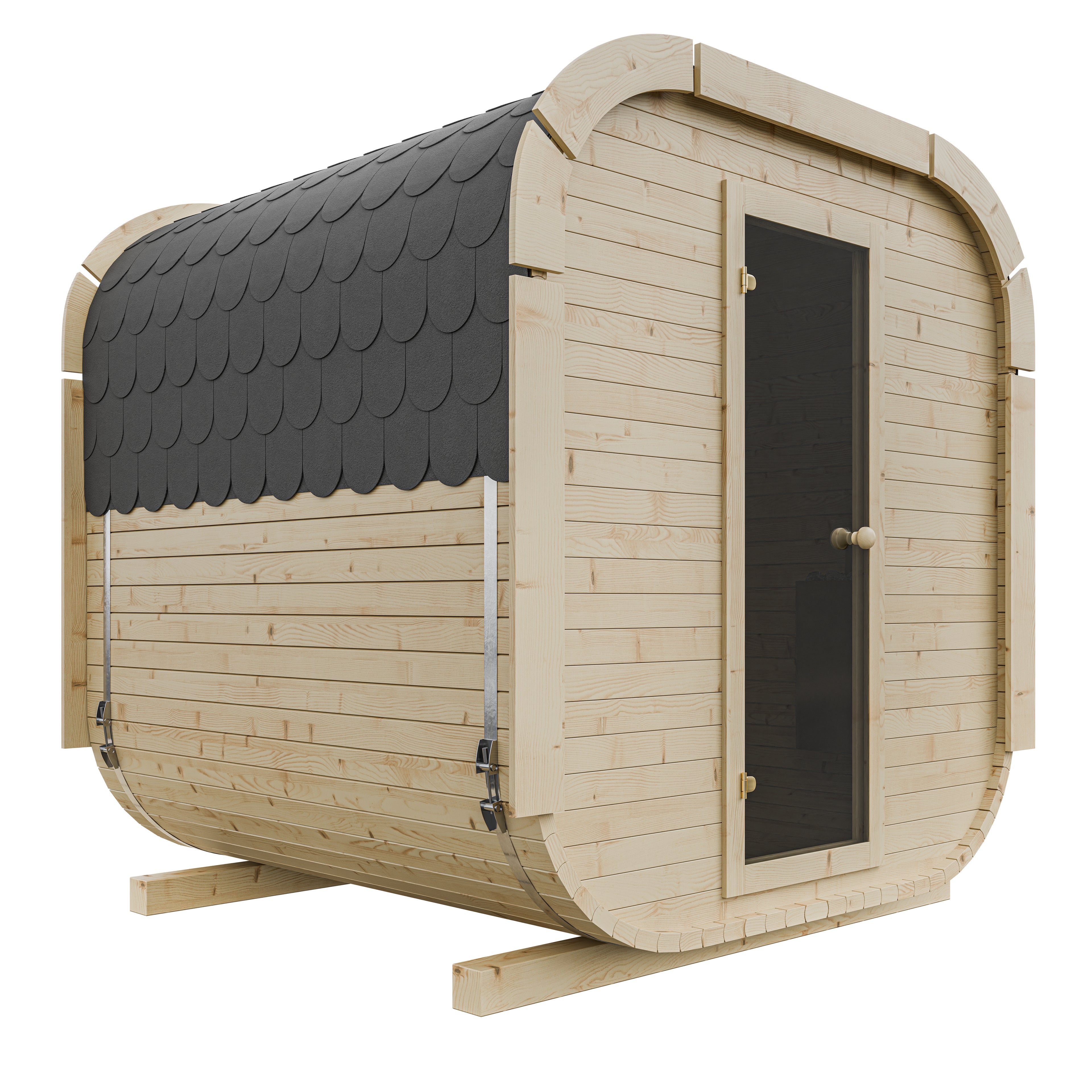 Outdoor Wood Quadro Sauna - 200cm Wide (Best For 4 - 6 People)