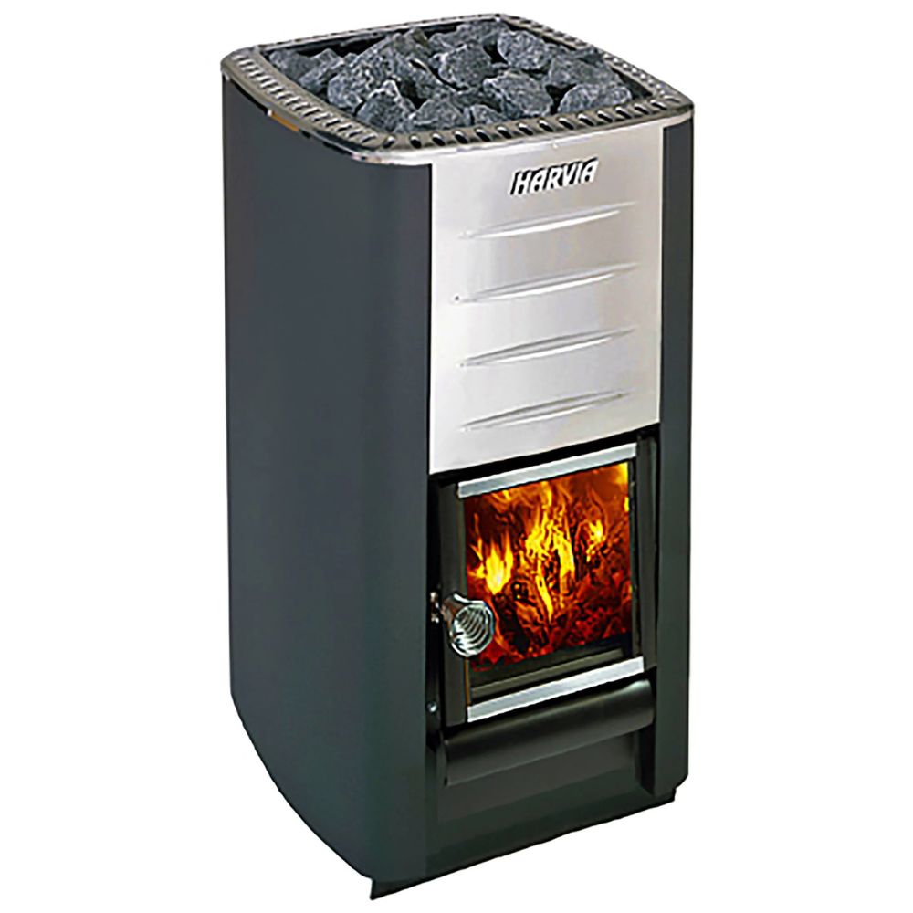 Harvia M3 Wood-Burning Sauna Heater Set – Complete Package with Chimney & Stones