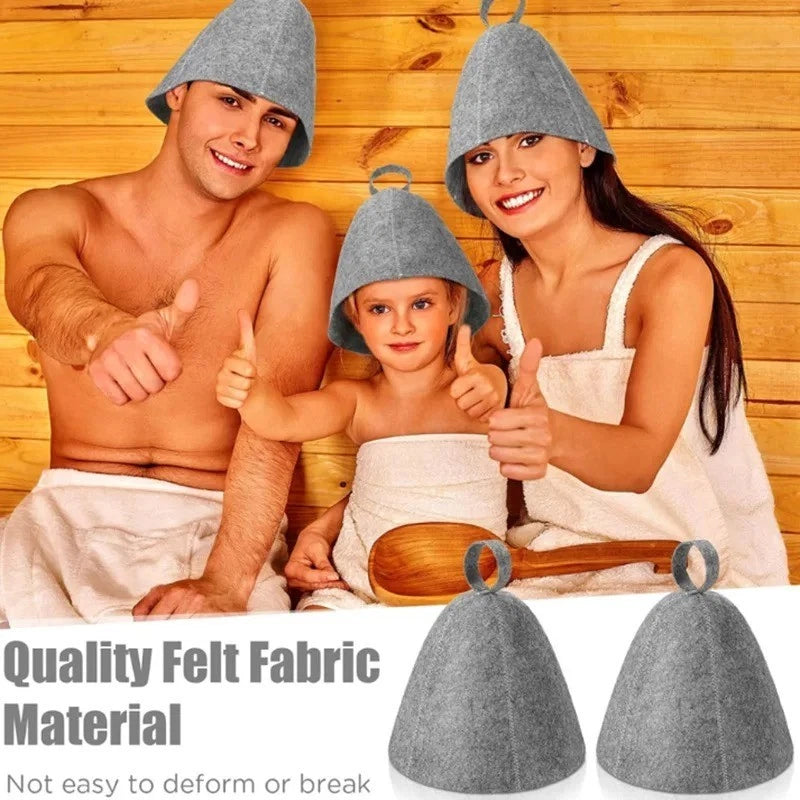Felt Wool Sauna Hat – Grey