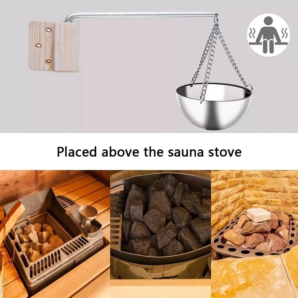 Sauna Aroma Evaporator Cauldron – Stainless Steel Hanging Bowl